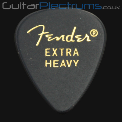 Fender Celluloid 351 Black Extra Heavy Guitar Plectrums - Click Image to Close