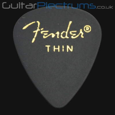 Fender Celluloid 351 Black Thin Guitar Plectrums - Click Image to Close