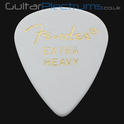 Fender Celluloid 351 White Extra Heavy Guitar Plectrums - Click Image to Close