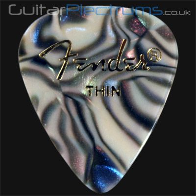 Fender Celluloid 351 Abalone Thin Guitar Plectrums - Click Image to Close
