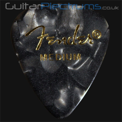 Fender Celluloid 351 Black Moto Medium Guitar Plectrums - Click Image to Close