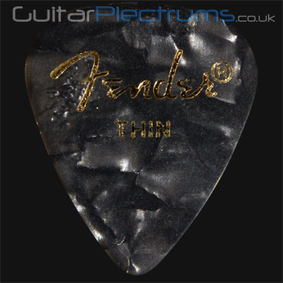 Fender Celluloid 351 Black Moto Thin Guitar Plectrums - Click Image to Close