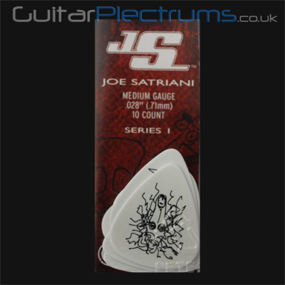 Planet Waves Joe Satriani Signature White Medium Guitar Plectrums - Click Image to Close