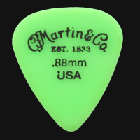C F Martin Number 5 Delrin Fluorescent Green 0.88mm Guitar Plectrums