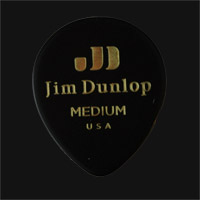 Dunlop Celluloid Teardrop Black Medium Guitar Plectrums