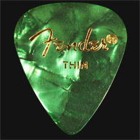 Fender Celluloid 351 Green Moto Thin Guitar Plectrums